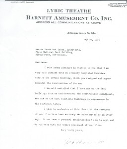Sunshine Building Letter May 20,1924