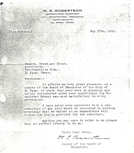 Vocational School Letter May 17, 1926