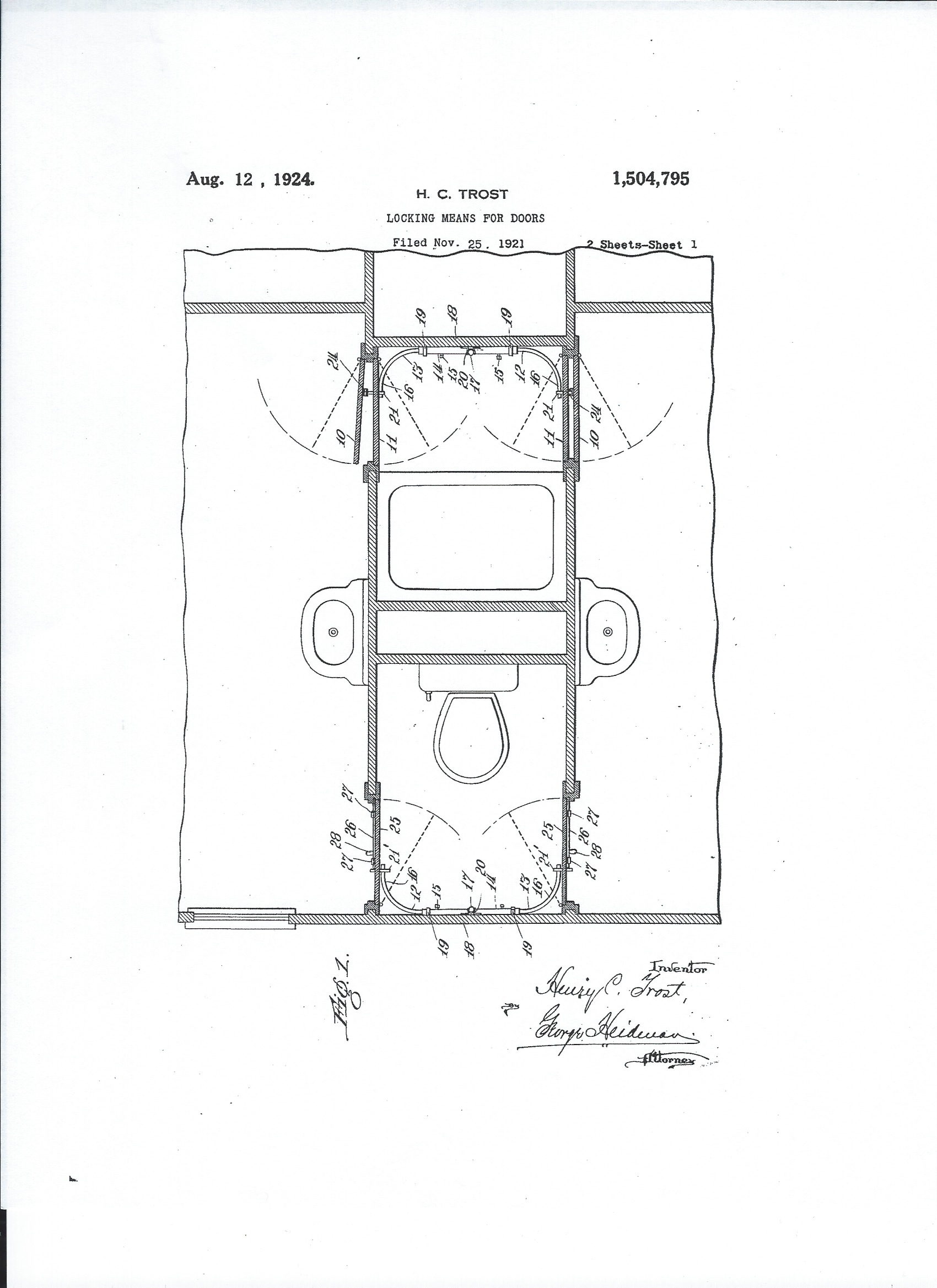 page-five-Locking-means-for-doors-drawing